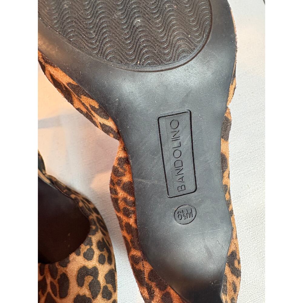 Bandolino Leopard Print D'Orsay Pointed Toe Pumps Heels Size 8.5 Brown Black - Picture 6 of 10
